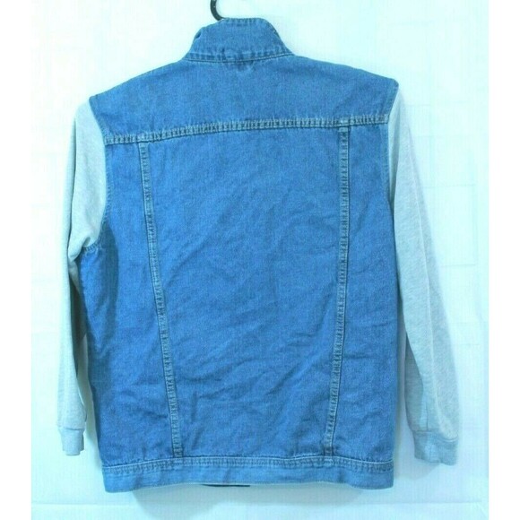 Wear Jeans Denim Jacket with Sweatshirt Sleeves Womens Size L - Picture 5 of 6